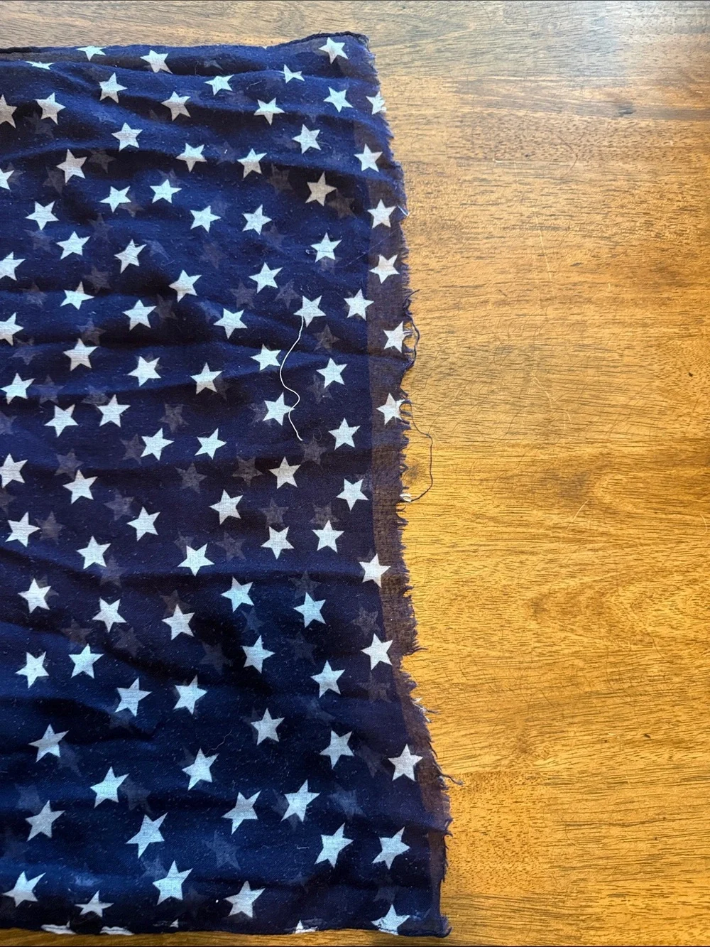 Navy Star Print Sheer Scarf - White Stars
